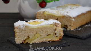 Постный манник с яблоками