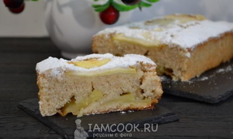 Рецепт постного манника с яблоками