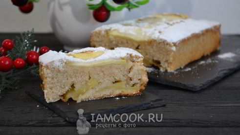 постный манник с яблоками