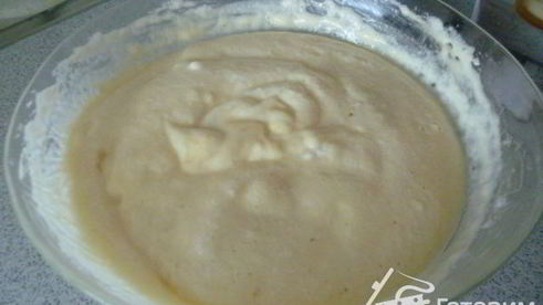 бисквитные оладьи с яблоками