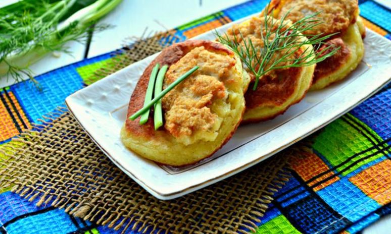 Рецепт картофельных оладий с куриным фаршем