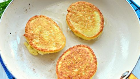 картофельные оладьи с куриным фаршем
