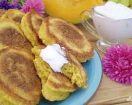 Оладьи из тыквы с манкой