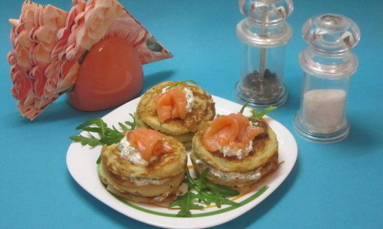 Рецепт оладий картофельных с семгой
