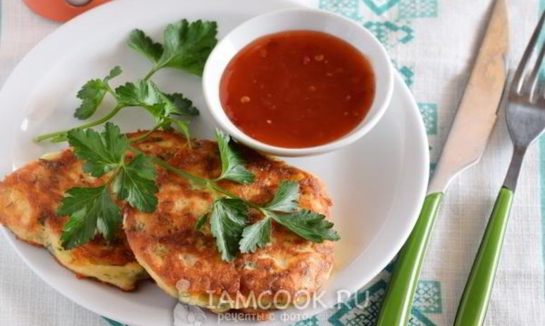 Рецепт оладий с сыром и зеленью