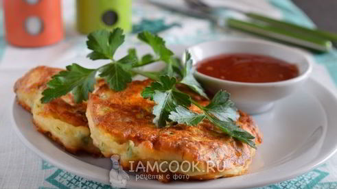 оладьи с сыром и зеленью