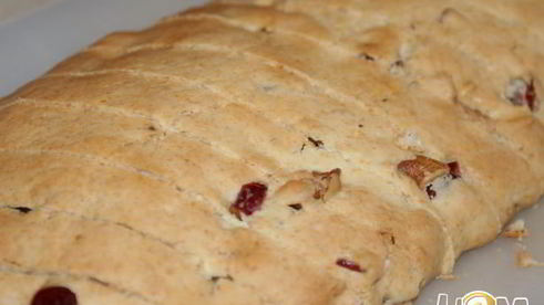 бискотти с вяленой клюквой и орехами кешью