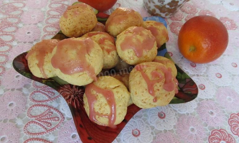 Рецепт творожно апельсинового печенье с глазурью