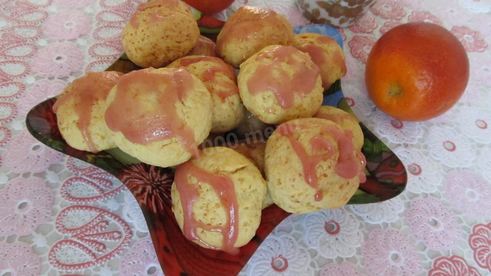 творожно апельсиновое печенье с глазурью