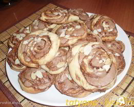 Творожное печенье с шоколадной меренгой