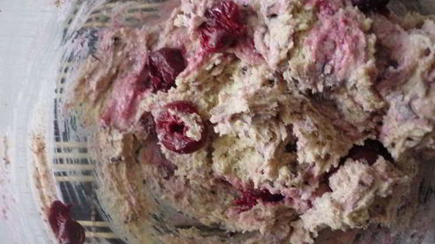 творожное печенье с вишней и шоколадом