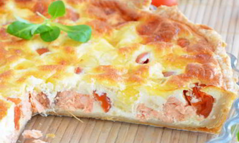 Рецепт итальянского киша с лососем и моцареллой