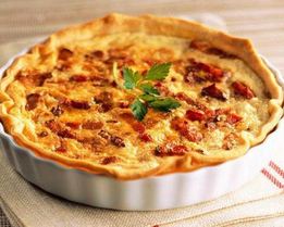 Лотарингский пирог с копченым салом