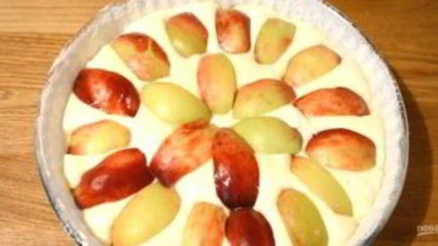 нежный пирог с персиками