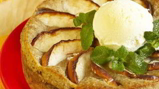 Овсяный пирог с фруктами