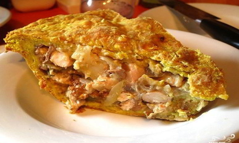 Рецепт пирога с лисичками и курицей