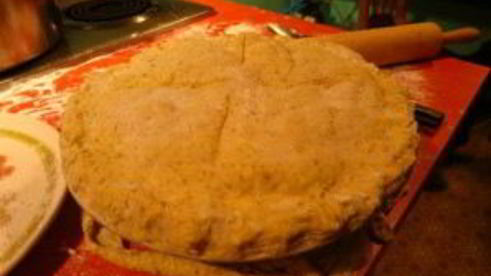 пирог с лисичками и курицей