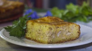 Пирог с рисом и фаршем