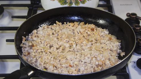 пирог с рисом и фаршем