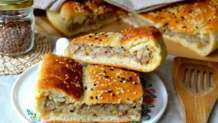 Постный картофельный пирог с гречкой