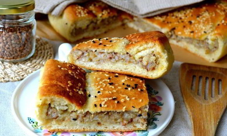 Рецепт постного картофельного пирога с гречкой