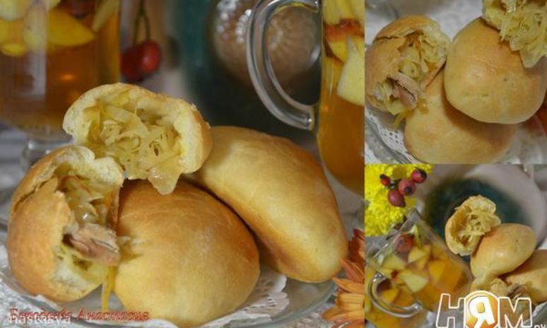 Рецепт пирожков на кефире с капустой