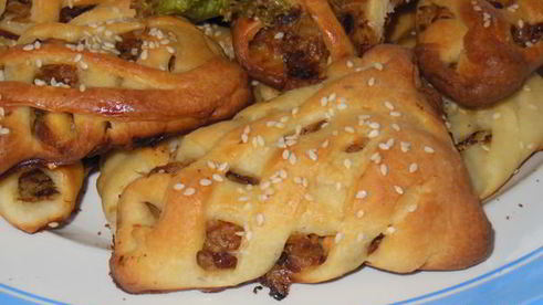 плетеные пирожки из творожного теста