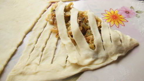 плетеные пирожки из творожного теста