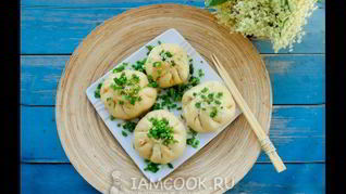 Вегетарианские пирожки баоцзы с капустой и грибами