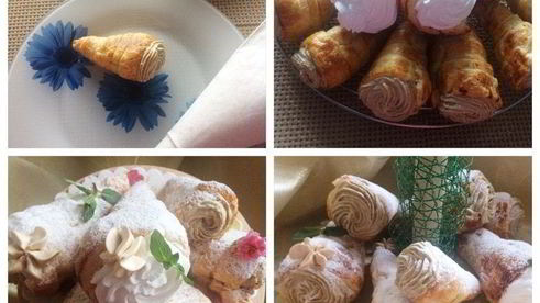 пирожные трубочки с халвой