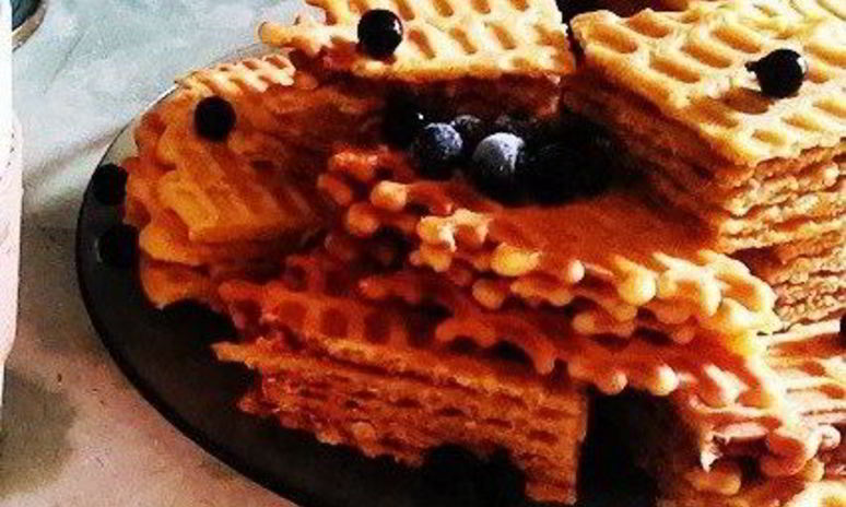 Рецепт ванильно-медового вафельное пирожное