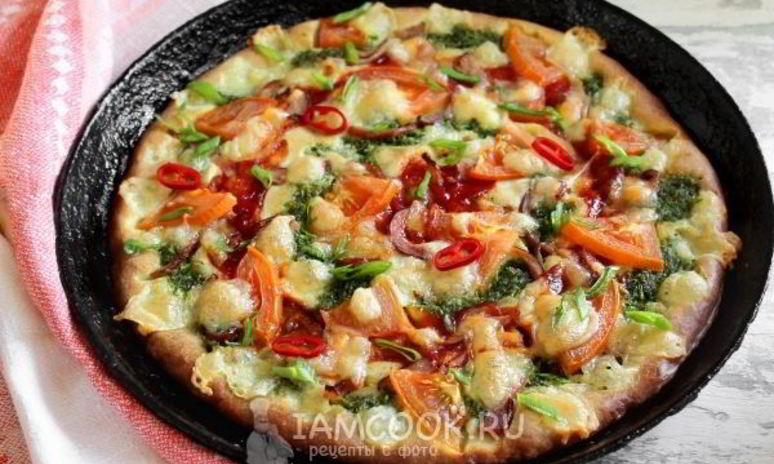 Рецепт пиццы из жидкого теста на майонезе