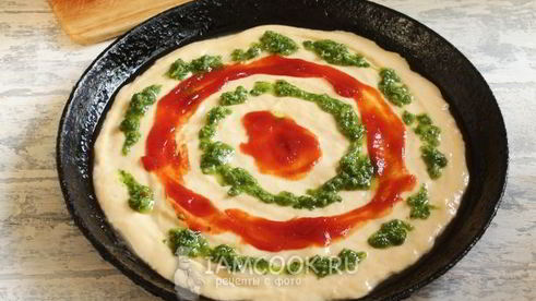 пицца из жидкого теста на майонезе