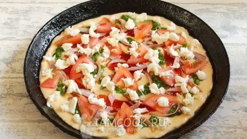 пицца из жидкого теста на майонезе