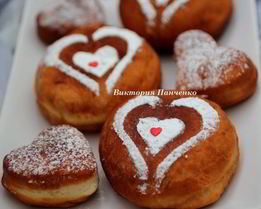 Пончики с шоколадом для всех влюбленных