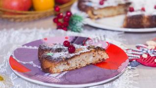 Диетическая шарлотка из геркулеса с яблоками