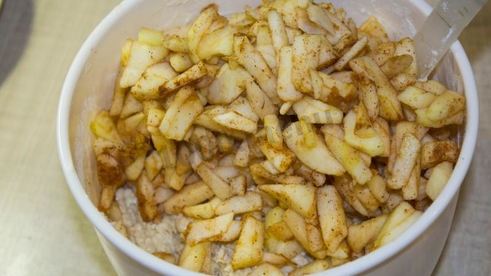 диетическая шарлотка из геркулеса с яблоками