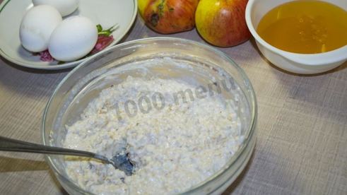 диетическая шарлотка из геркулеса с яблоками