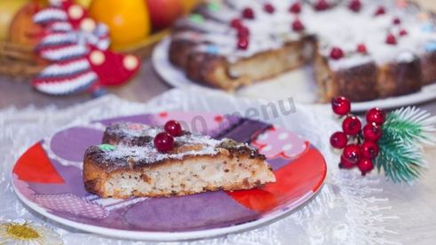 диетическая шарлотка из геркулеса с яблоками