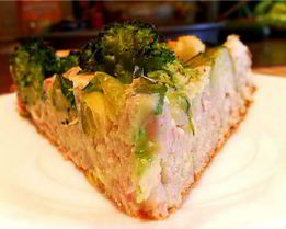 Овощная шарлотка с грудинкой