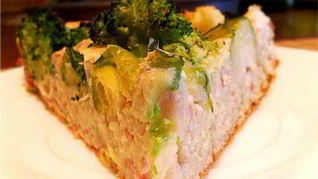 Овощная шарлотка с грудинкой