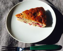 Шарлотка с антоновкой и брусникой без глютена