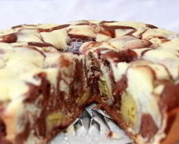 Шарлотка с бананами в мультиварке