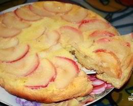 Шарлотка с яблоками без масла