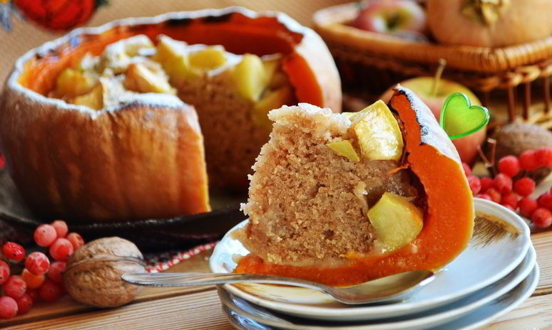Рецепт шарлотки в тыкве