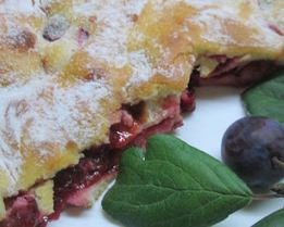 Сливовая шарлотка на сметане