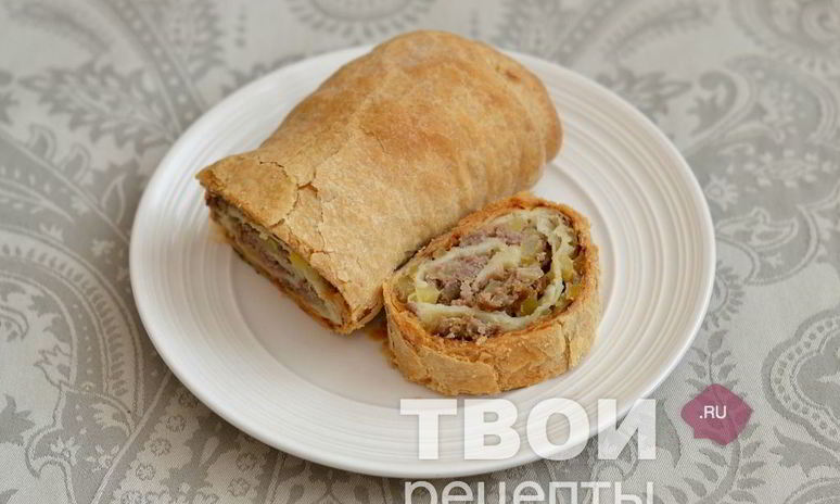 Рецепт штруделя с мясом