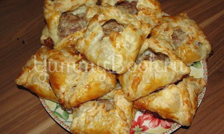 Рецепт слоеных конвертиков с мясом