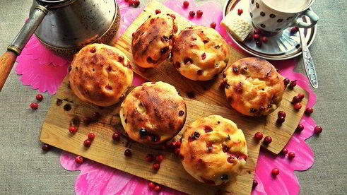 творожники с брусникой