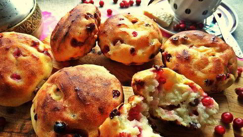 творожники с брусникой